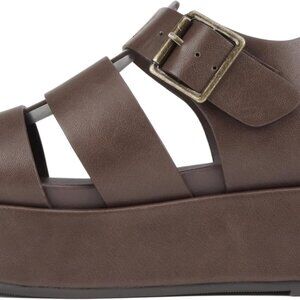 Women Flatform Fisherman Sandals Vegan Leather Platform Wedges Adjustable